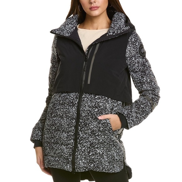 ๐ Canada Goose Black Label CW Hybridge Down Reflective Long Puffer Coat XS - Picture 3 of 16